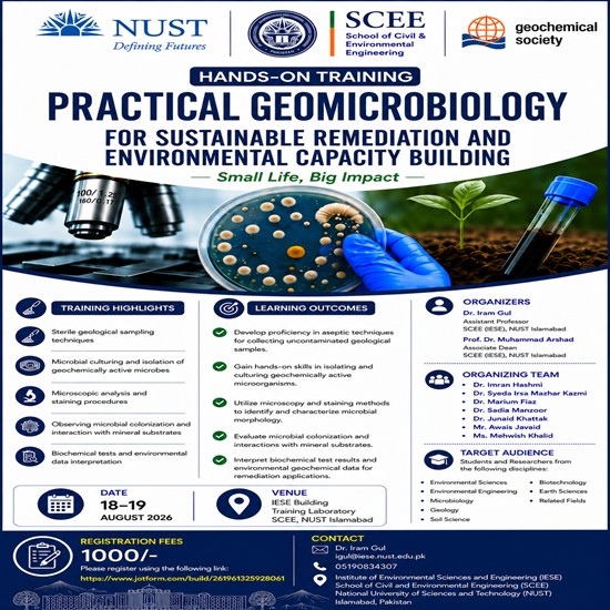 Two-day hands-on training workshop: Practical Geomicrobiology for Sustainable Remediation and Environmental Capacity Building – Small Life, Big